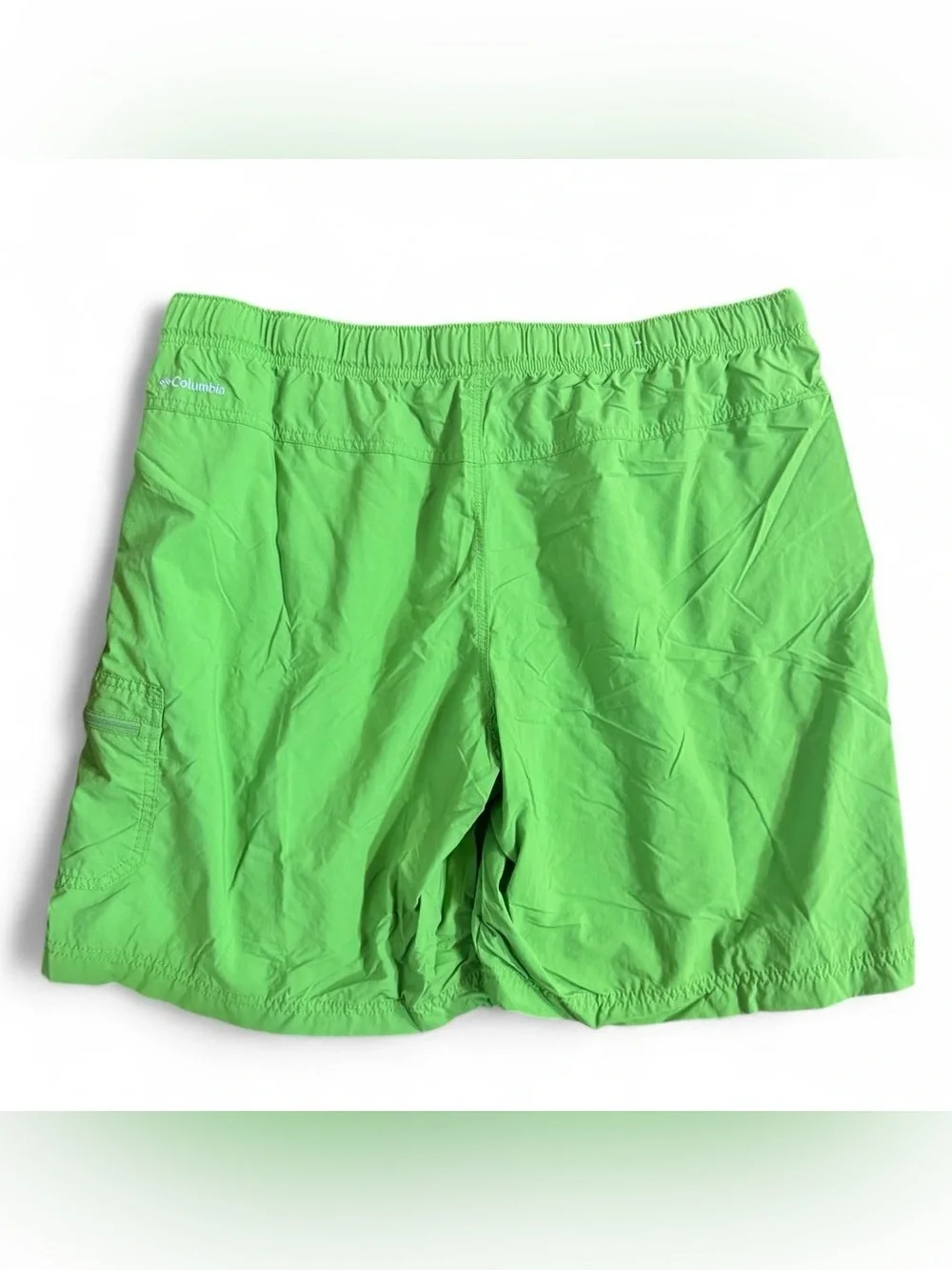 Columbia Bright Green Men's Swim Trunks with Integrated Belt